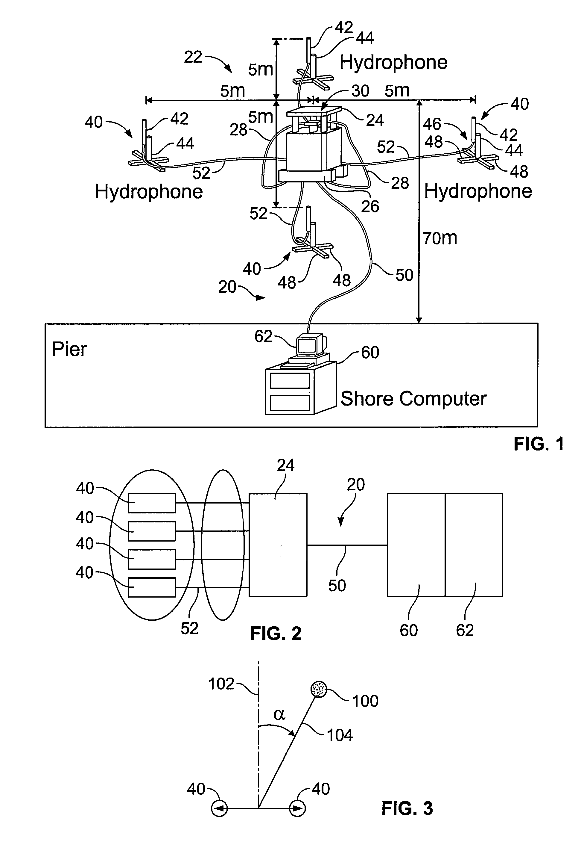 Passive acoustic underwater intruder detection system