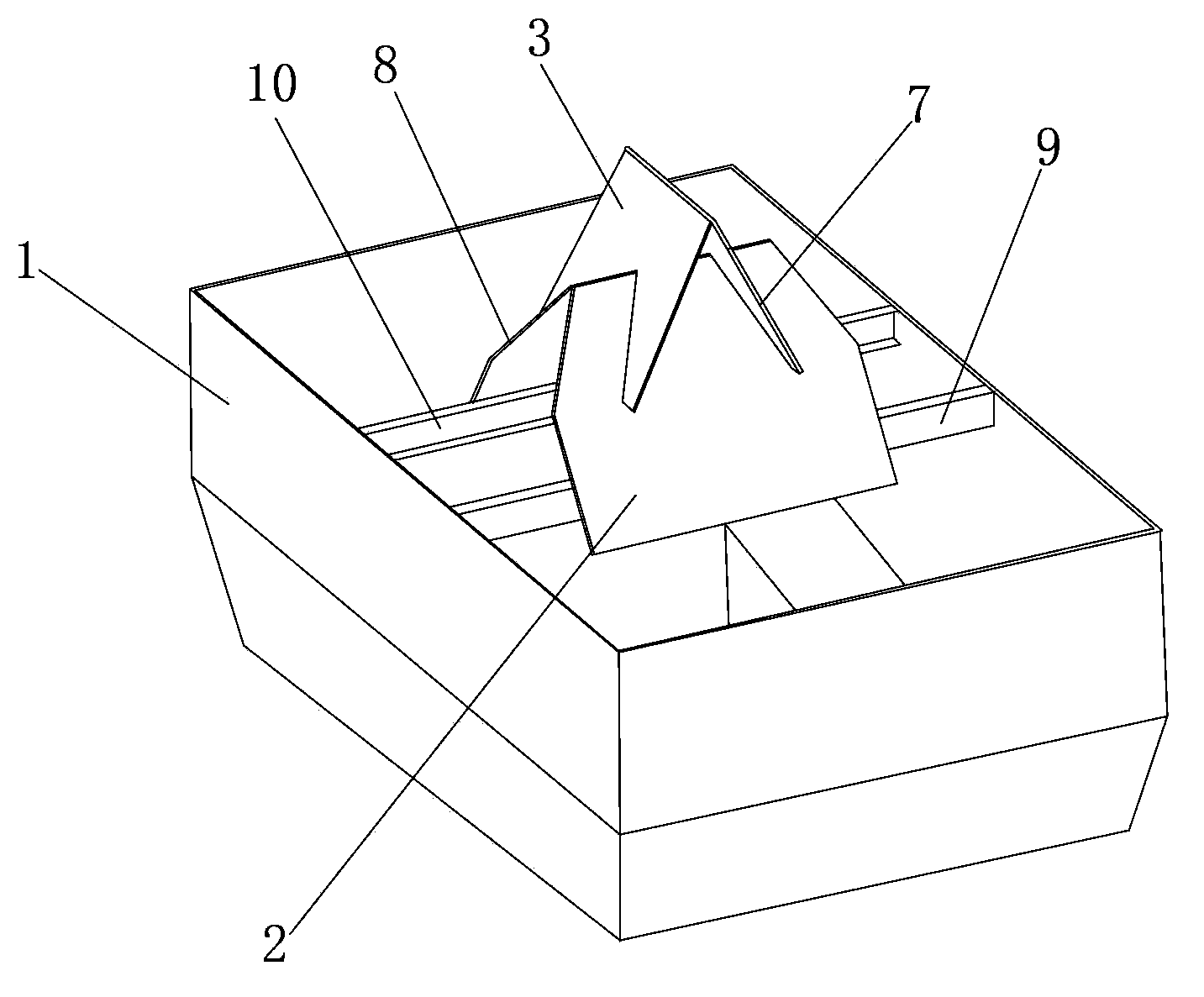 Distributing device for finished product bin