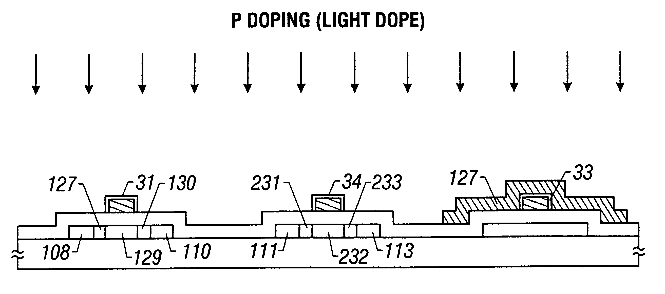 Active matrix type display device and fabrication method of the same