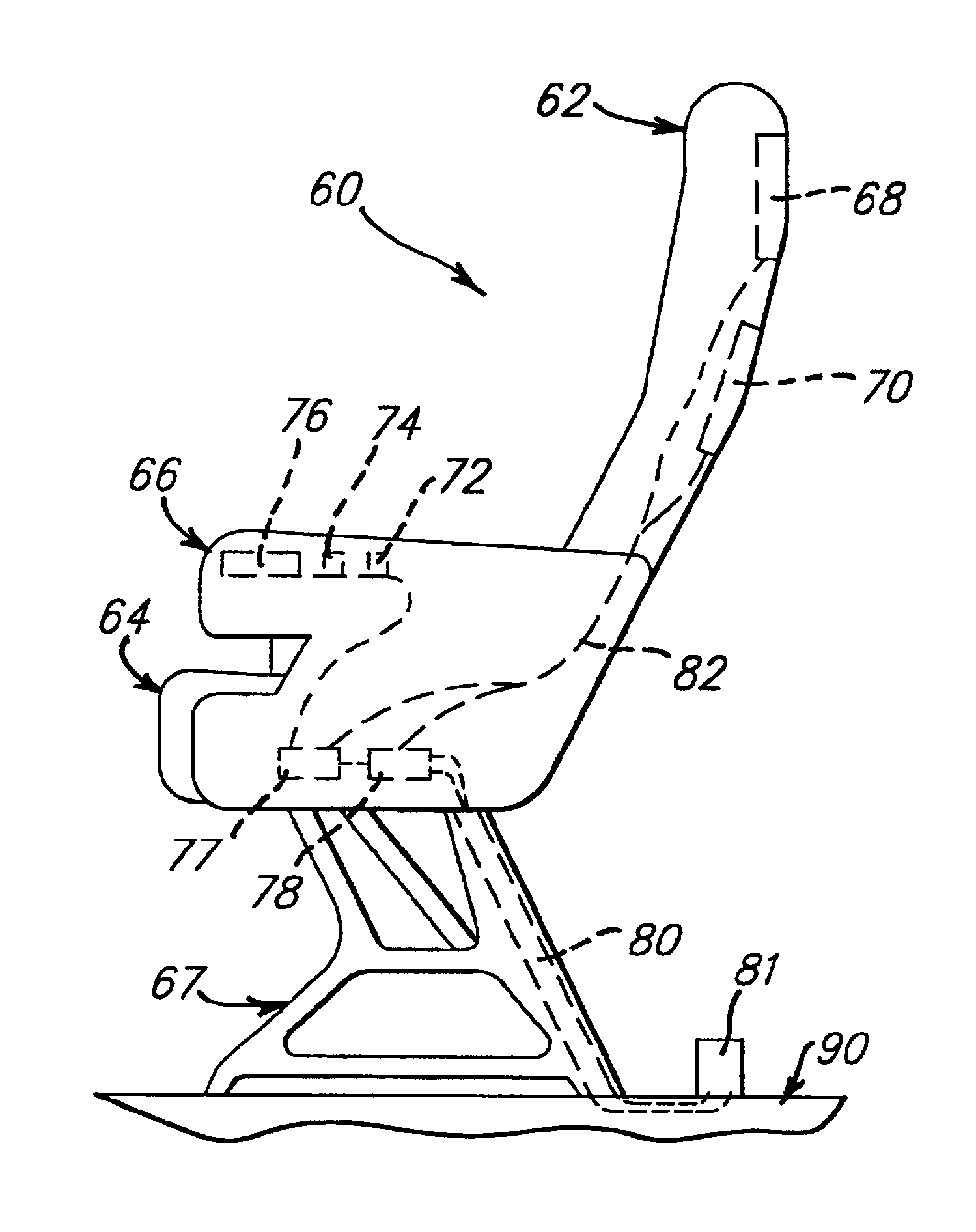 Aircraft passenger seat and in-flight entertainment integrated electronics