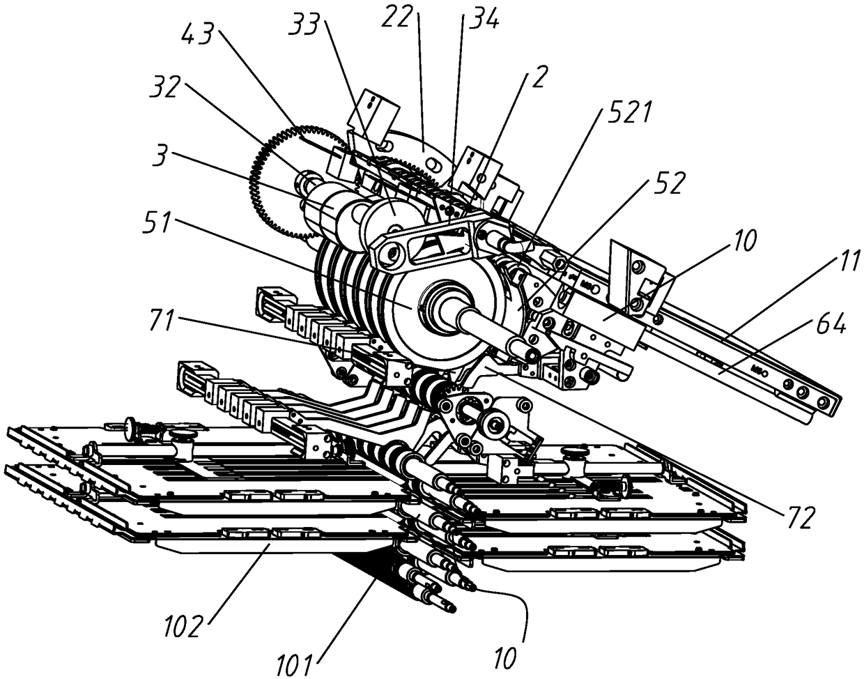 High-speed paper drawing mechanism, paper feeding mechanism and jamming removal mechanism as well as high-speed paper folding machine