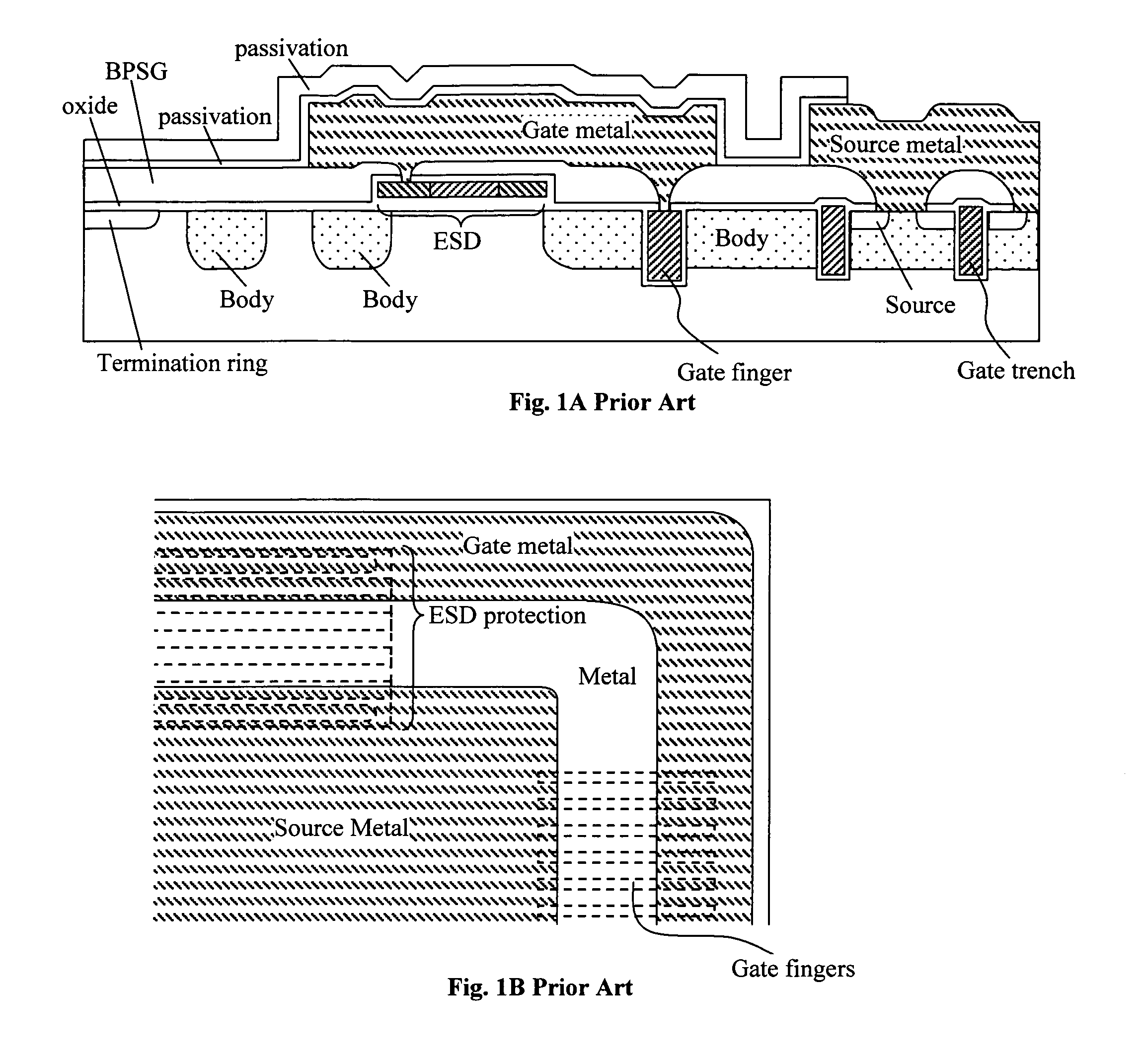 Reduced mask configuration for power MOSFETs with electrostatic discharge (ESD) circuit protection