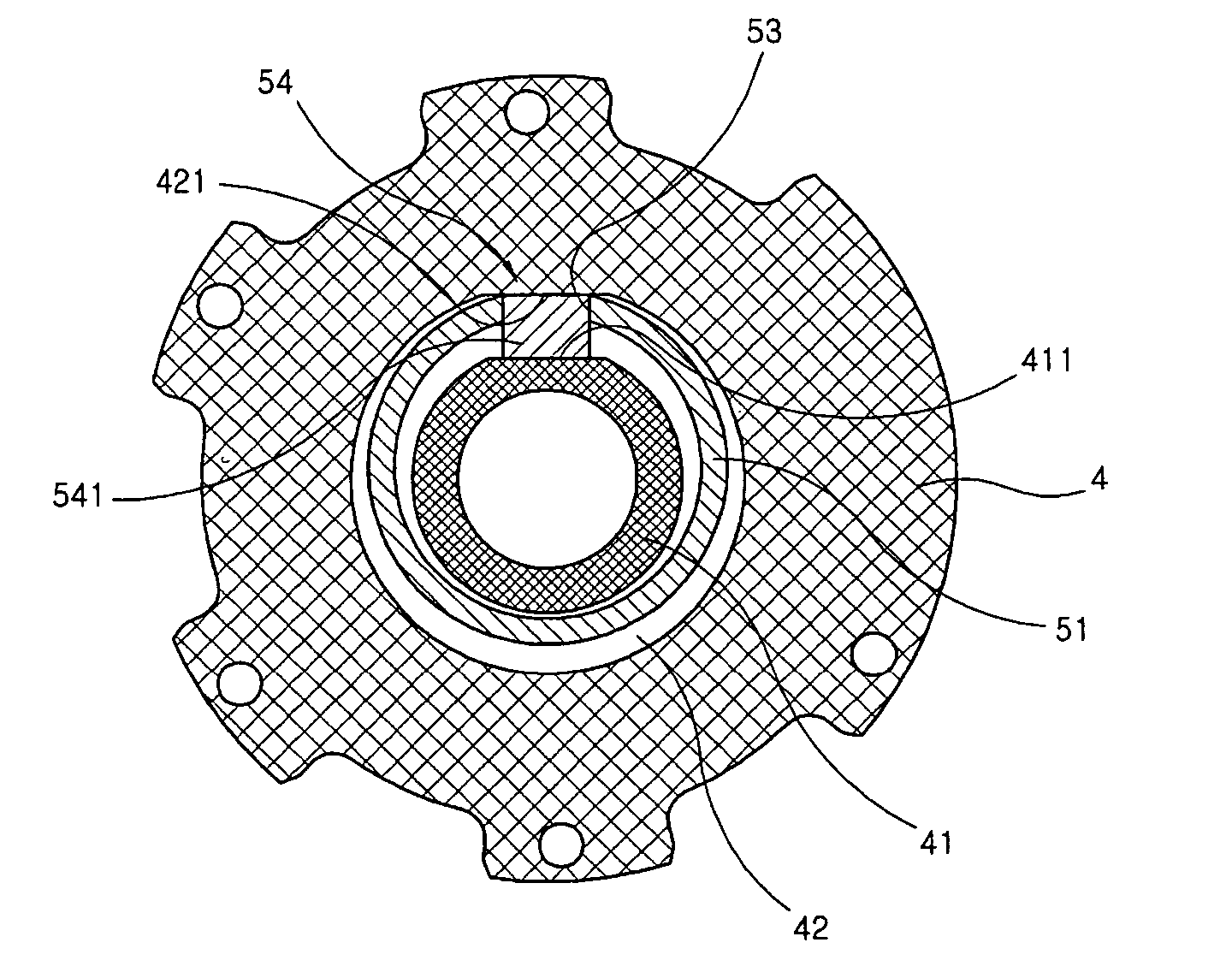 Compression unit of orbiting vane compressor