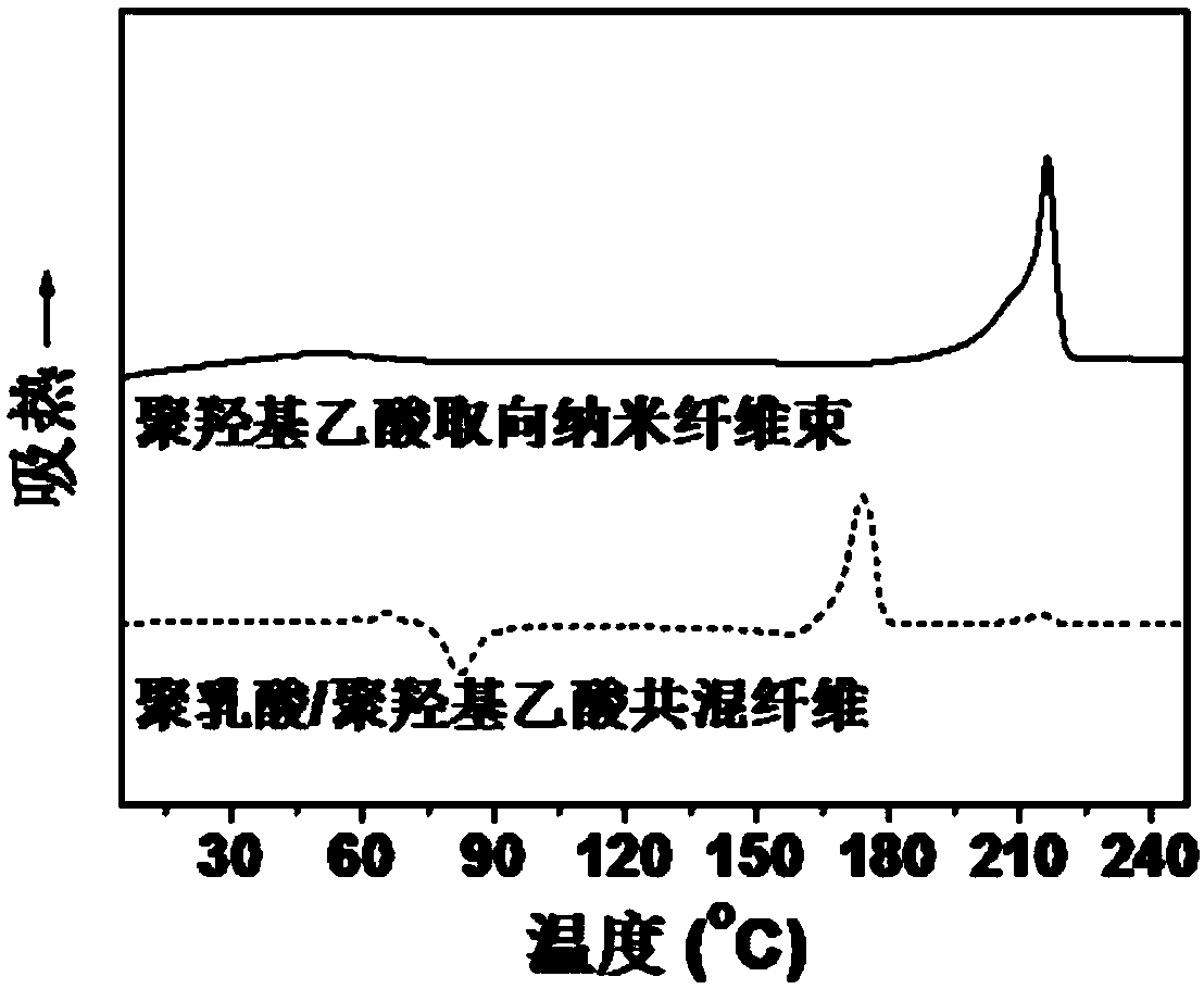 Polyglycolic-acid-orientation nanometer fiber bundle and preparing method thereof