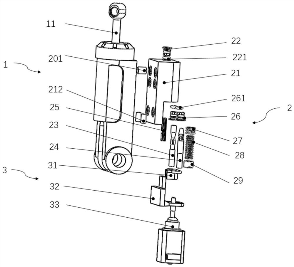 A needle valve type dual oil circuit coupling adjustment damping cylinder for intelligent knee joint prosthesis