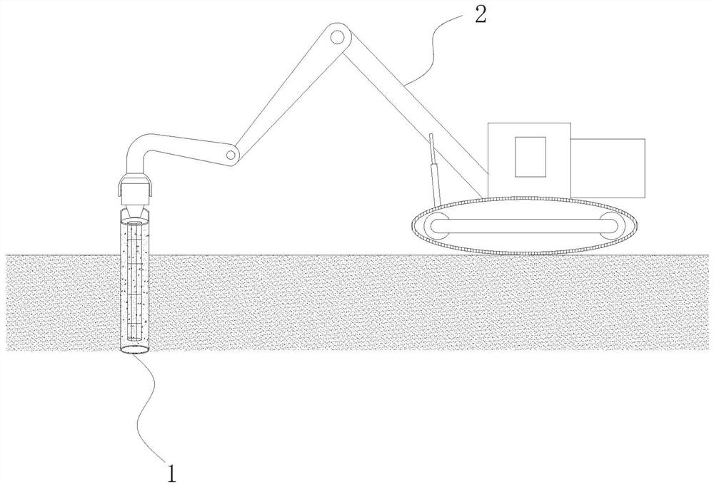 Vibrating auxiliary device for small-diameter root pile and using method of vibrating auxiliary device