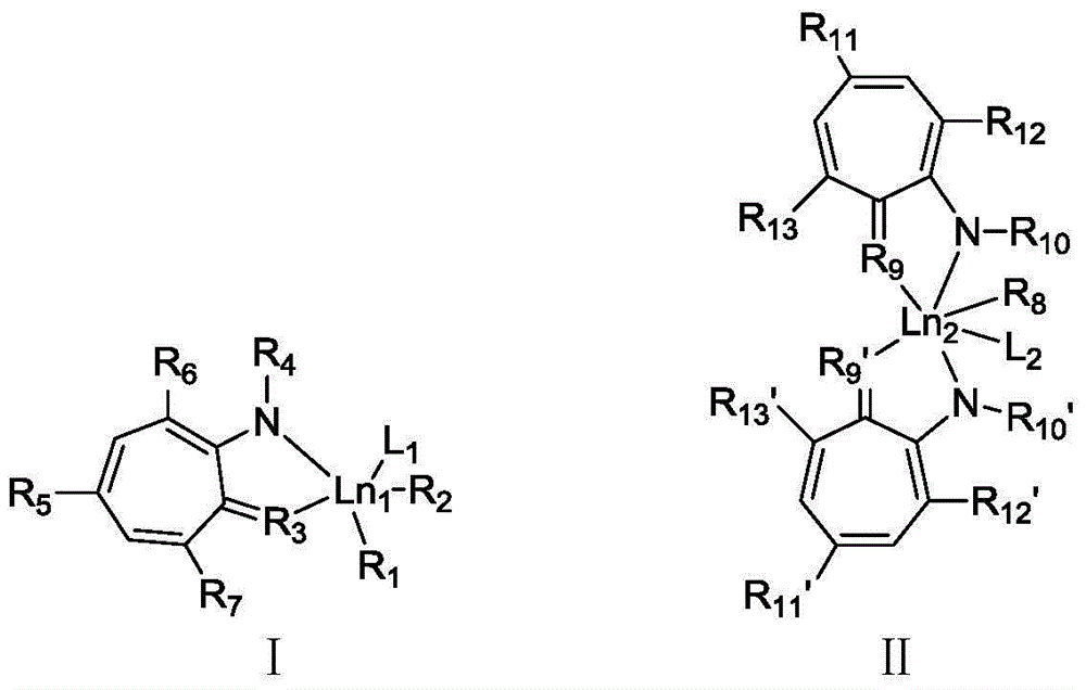 Cycloheptatriene-base rare-earth metal catalyst, and preparation method and application thereof