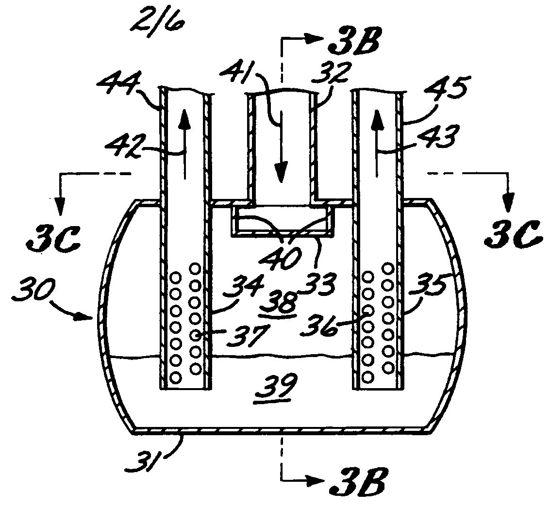 Device for splitting a two-phase stream into two or more streams with the desired vapor/liquid ratios