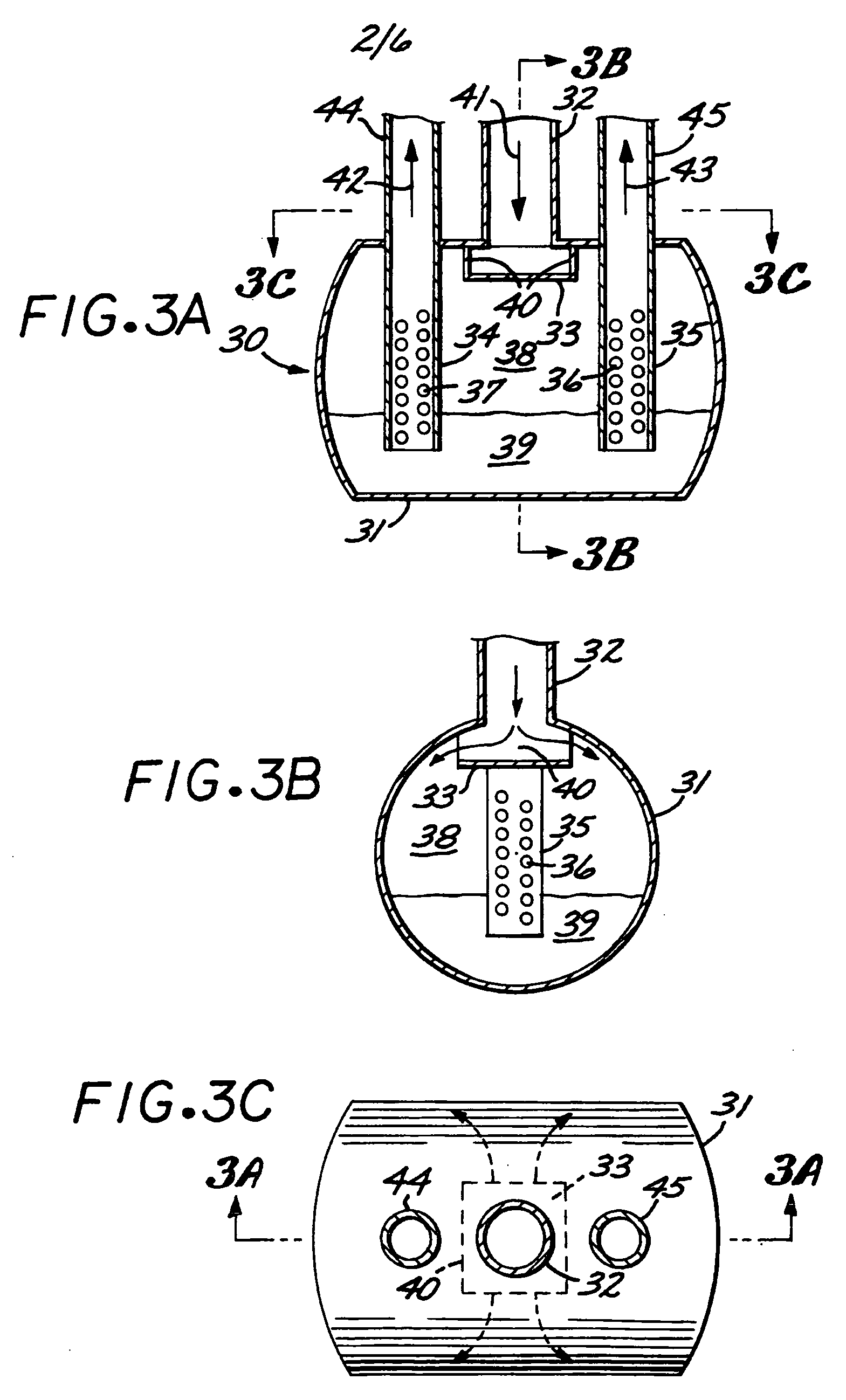 Device for splitting a two-phase stream into two or more streams with the desired vapor/liquid ratios