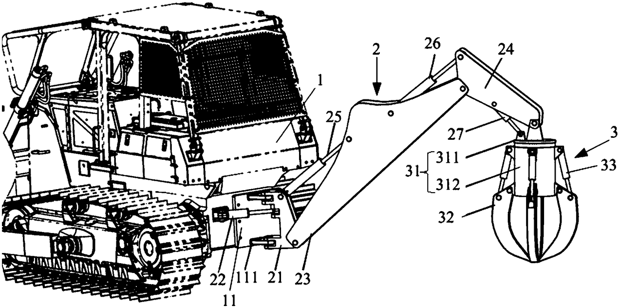 Logging type bulldozer