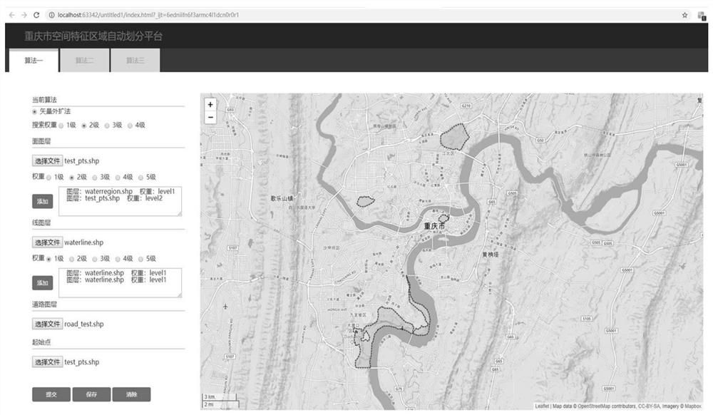 Urban spatial feature region automatic division system