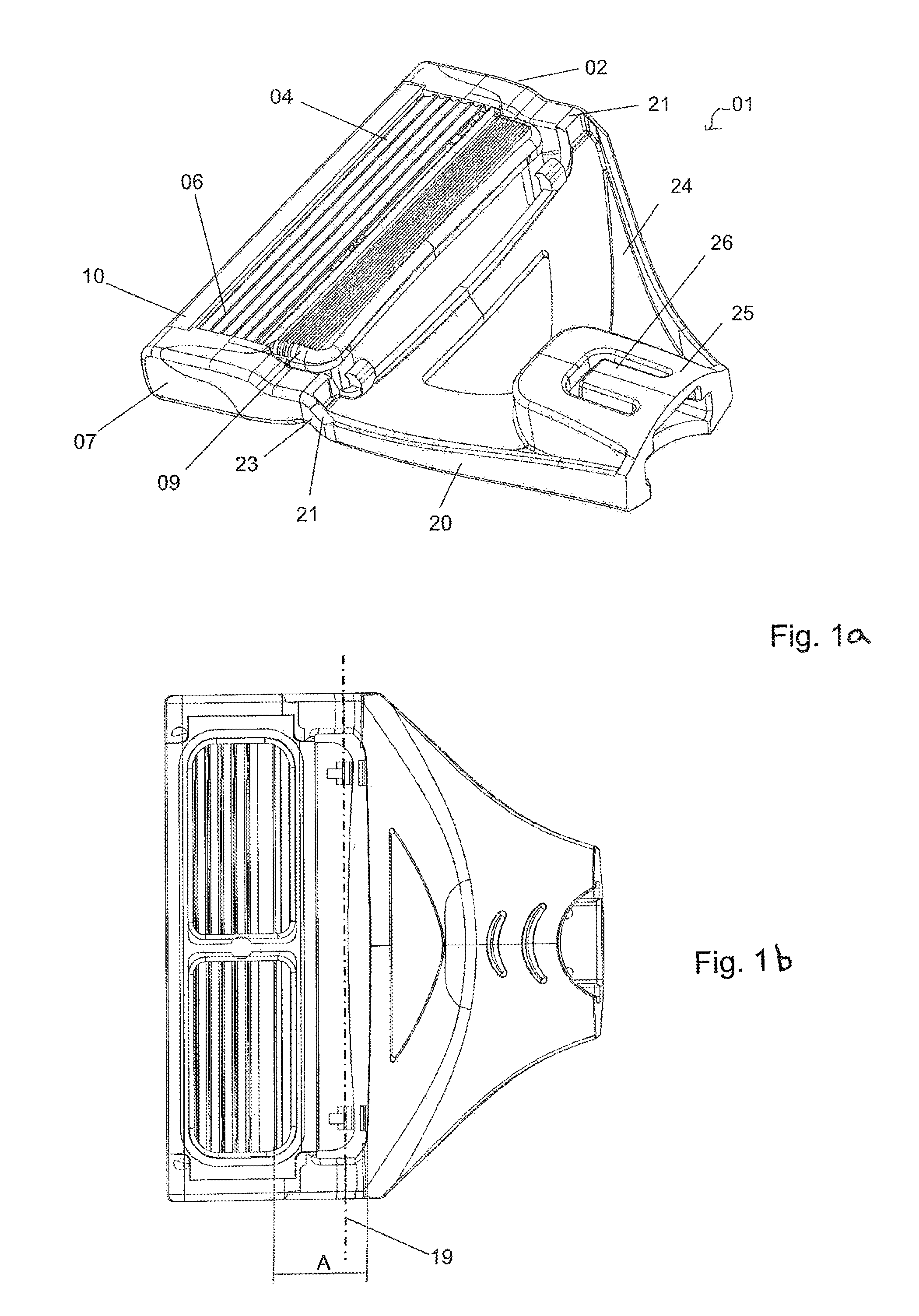 Razor blade unit with film hinge