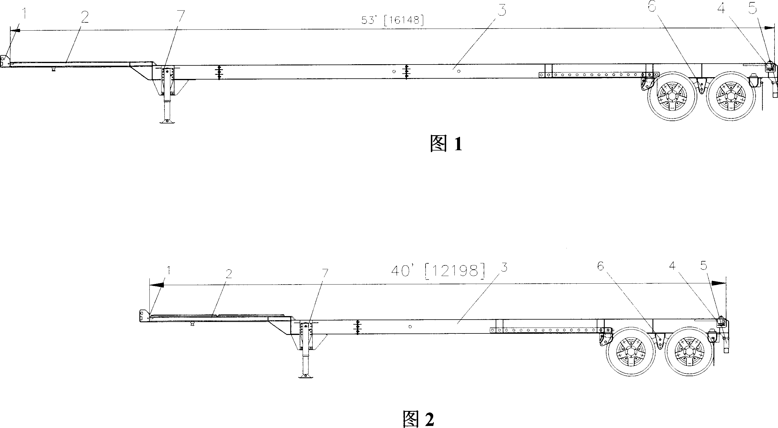 Dismountable container transport semi-trailer