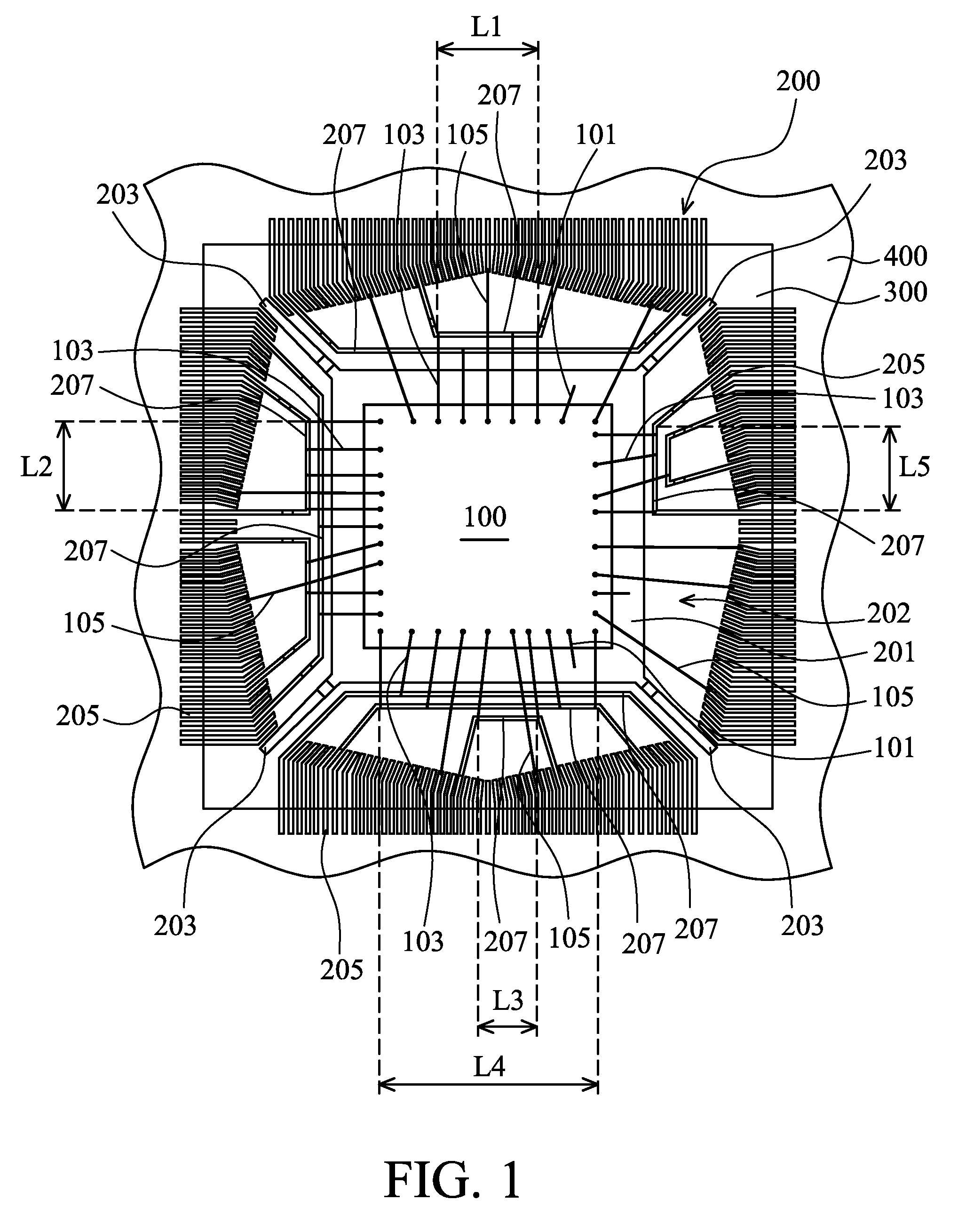 Quad flat package with exposed common electrode bars