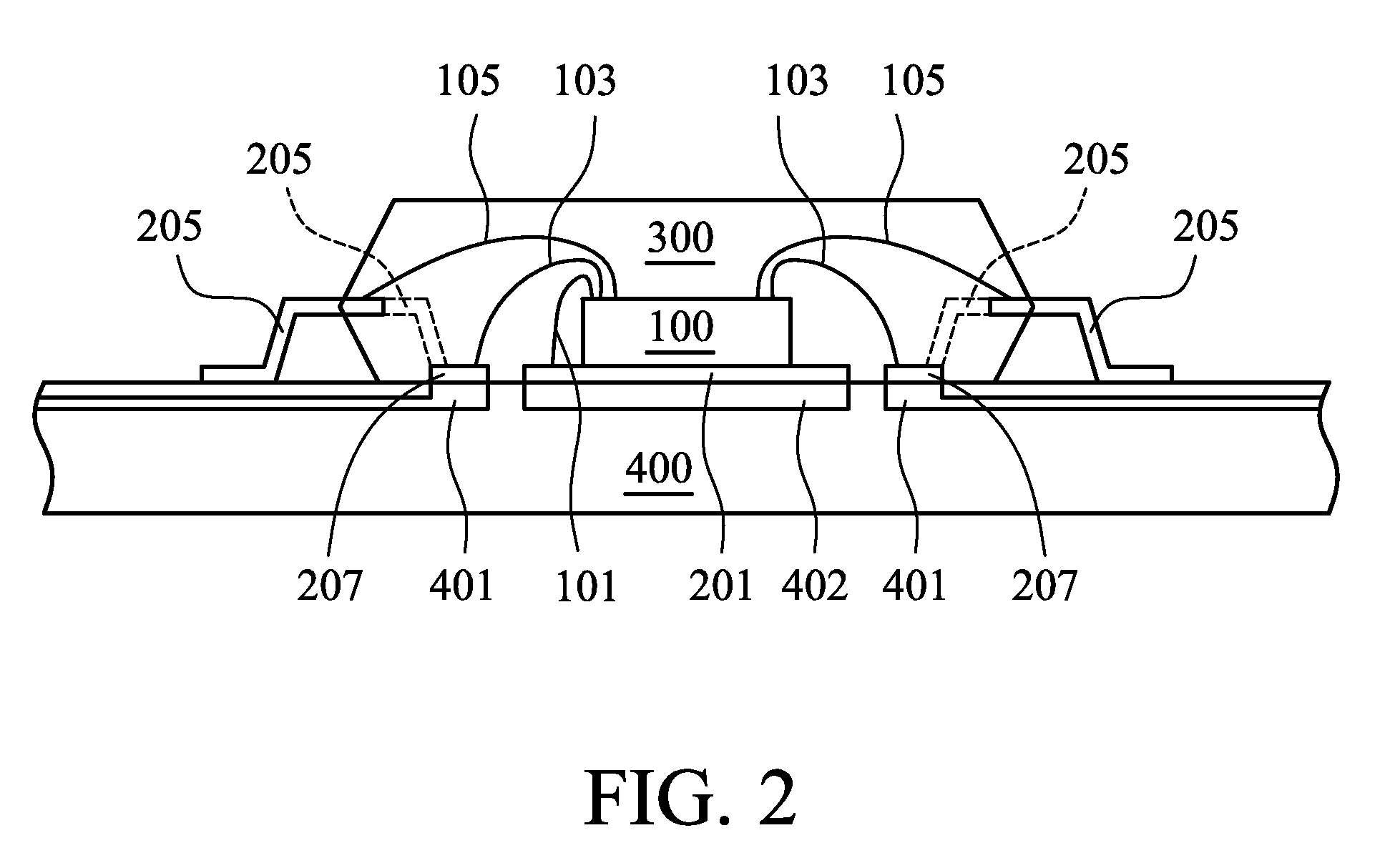 Quad flat package with exposed common electrode bars