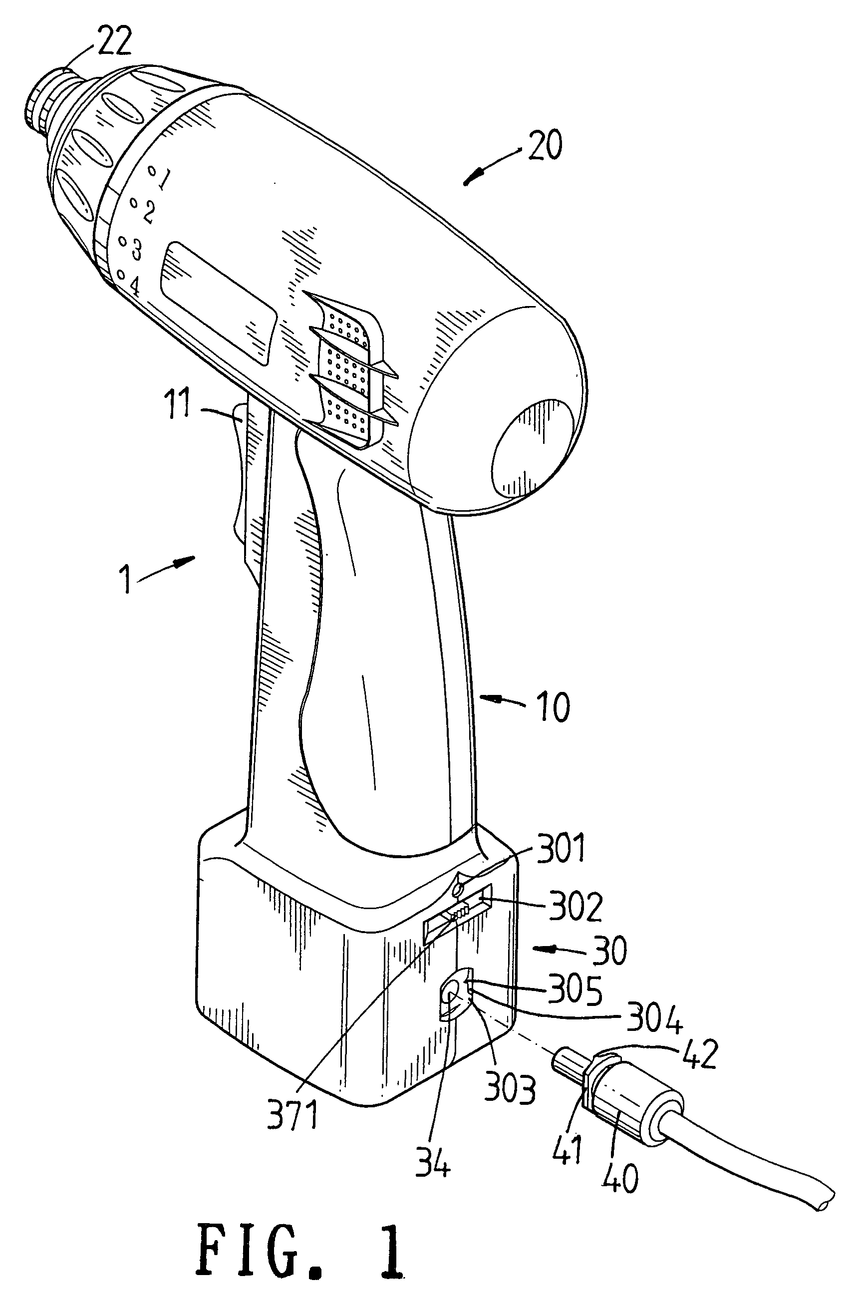 Power supply structure of electromotive tool