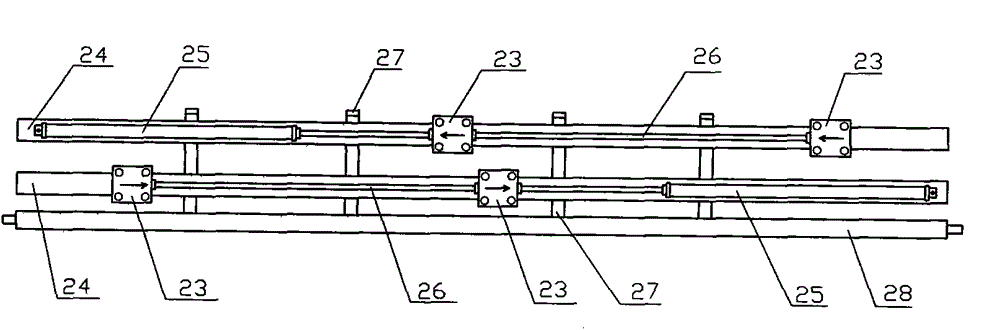 Handle folding device of double line plastic bag folding machine