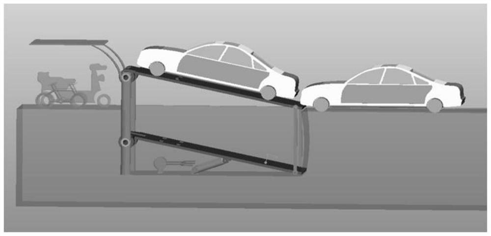 Semi-embedded double-layer three-dimensional parking device