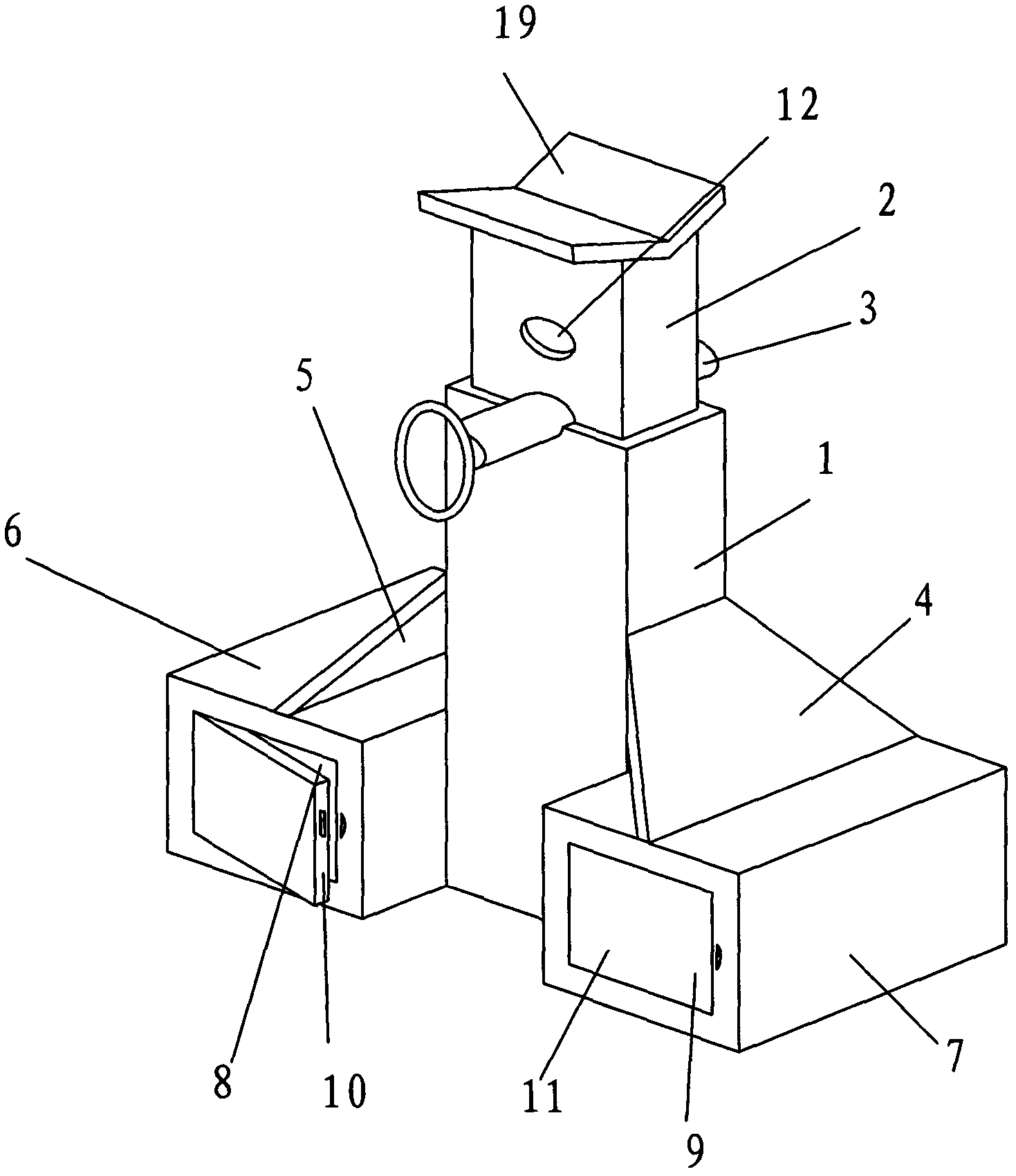 Square tube type vehicle support with toolrooms