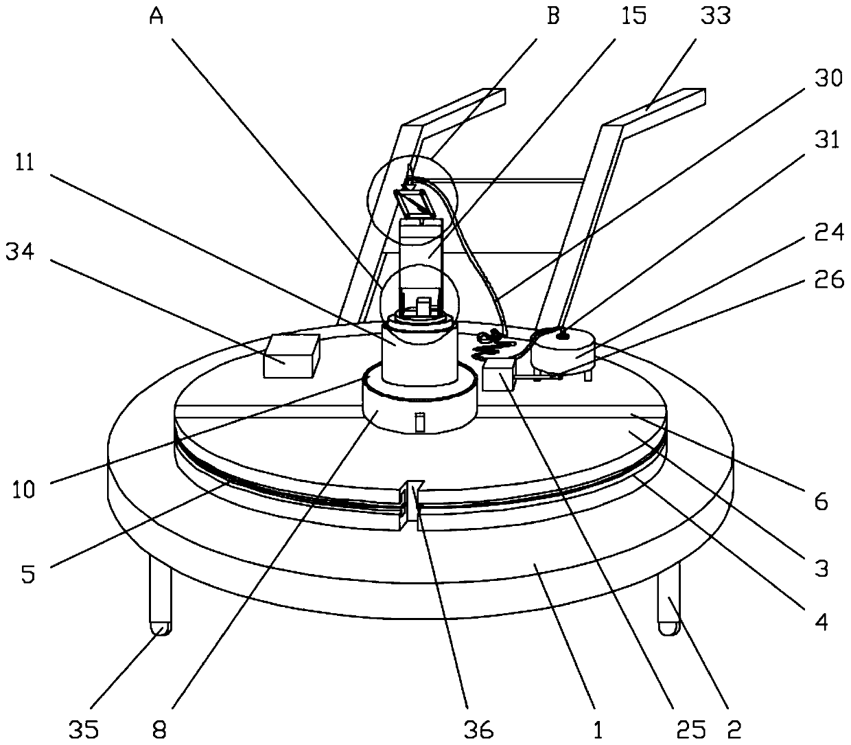 A spraying device for aircraft empennage