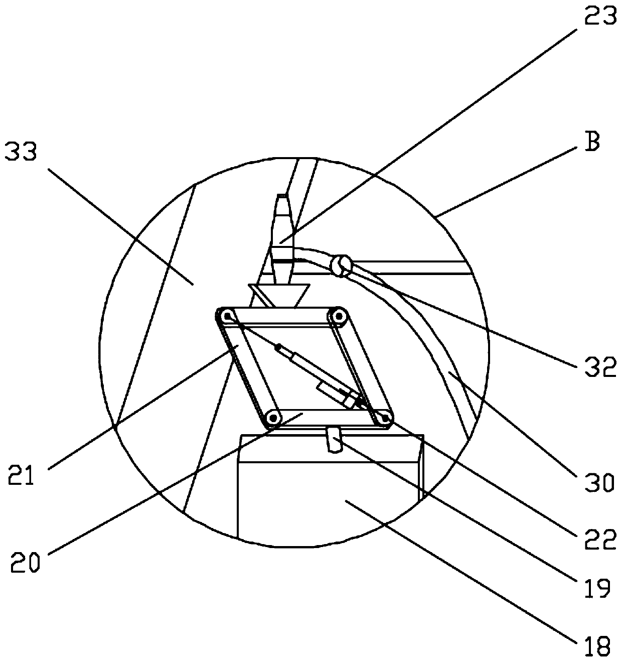 A spraying device for aircraft empennage