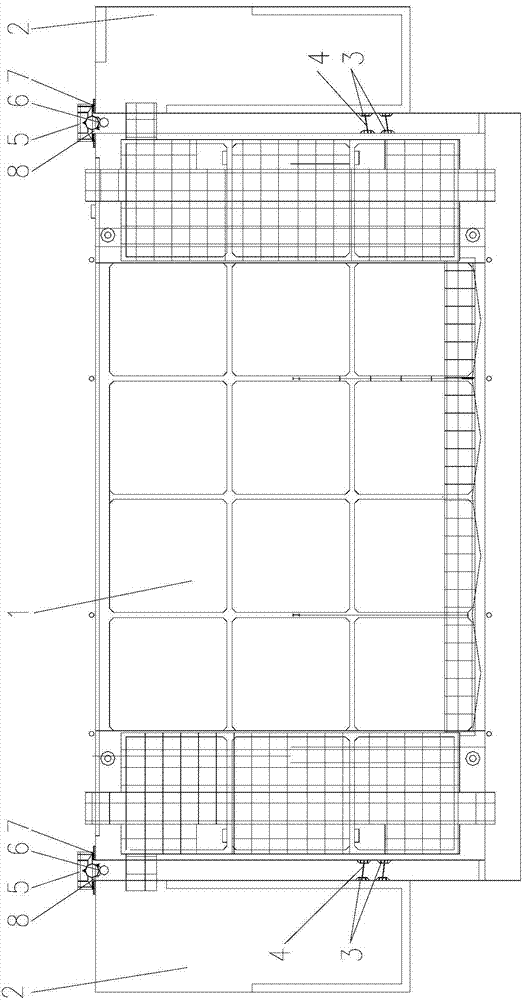 Dock gate caisson structure capable of achieving two-way water stop