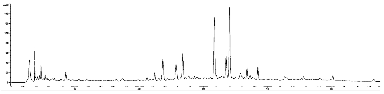 Pholidota cantonensis rolfe Chinese herbal fingerprint establishing method and fingerprint thereof