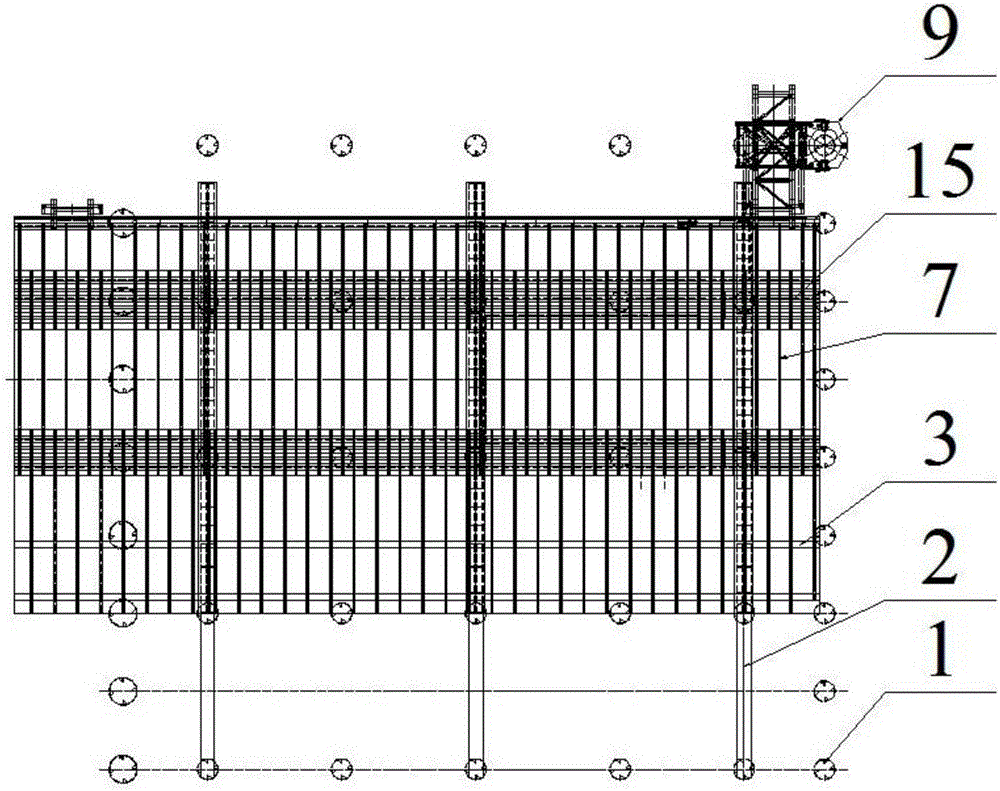 Pile sinking construction method based on jacking-pushing walking platform