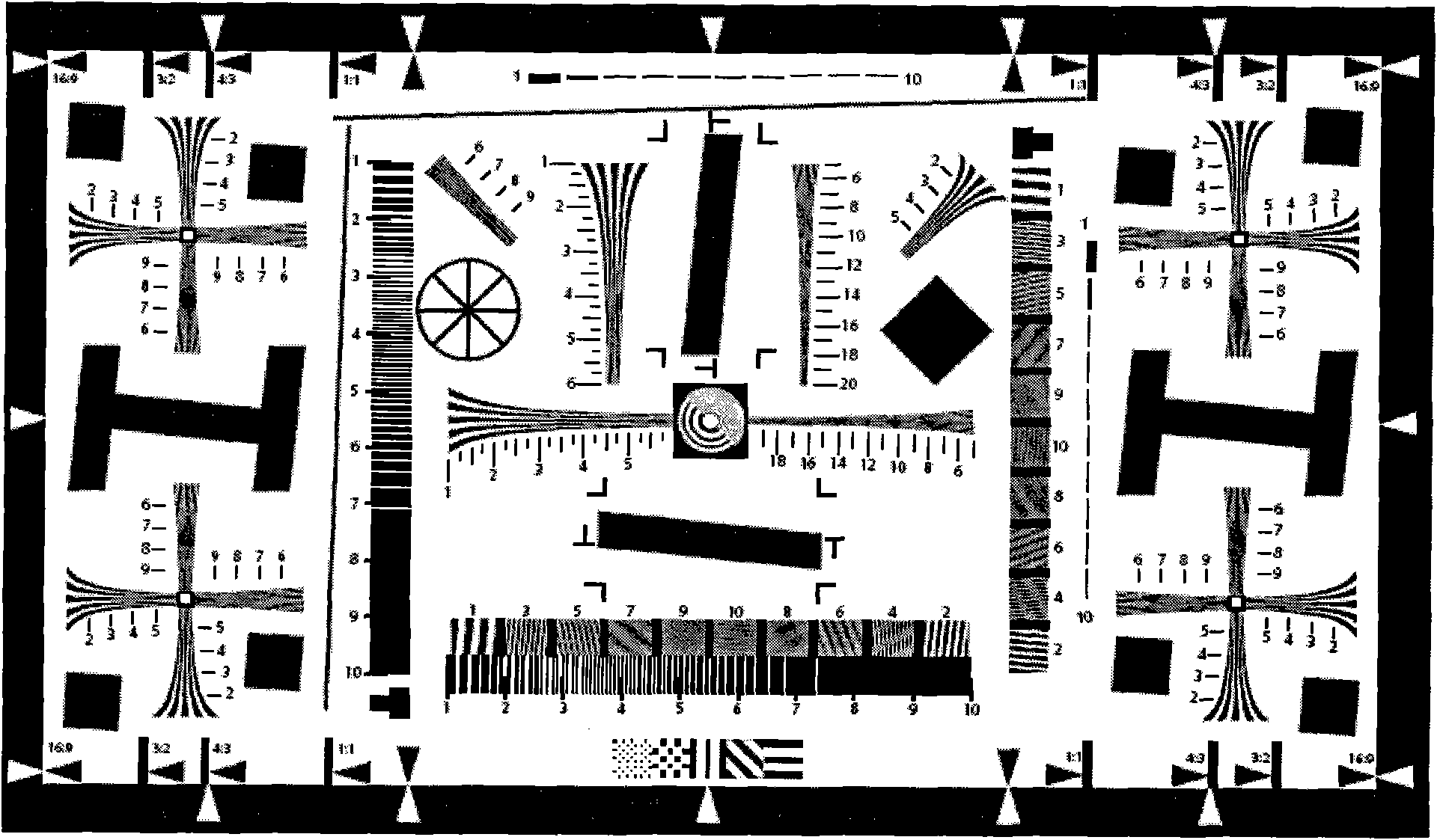 Method for testing resolution of each imaging region of digital camera