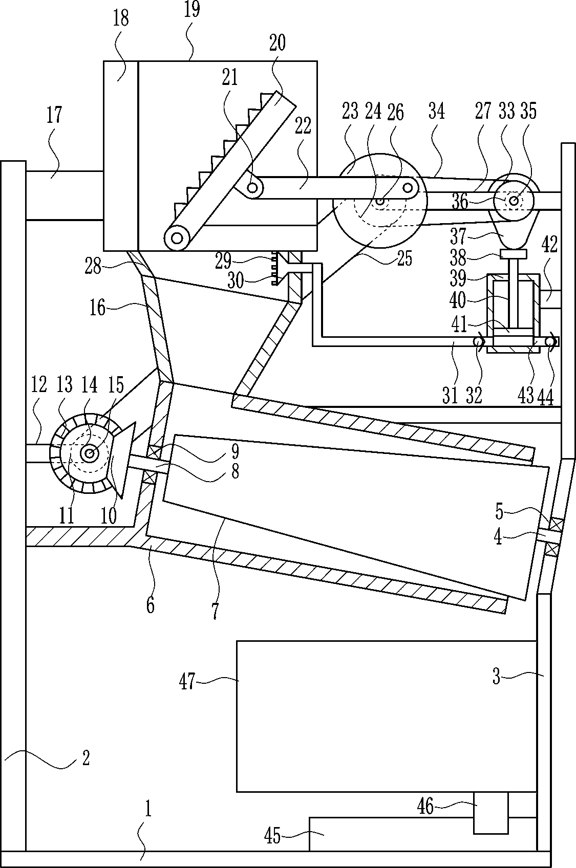 Macadam device for hydraulic engineering