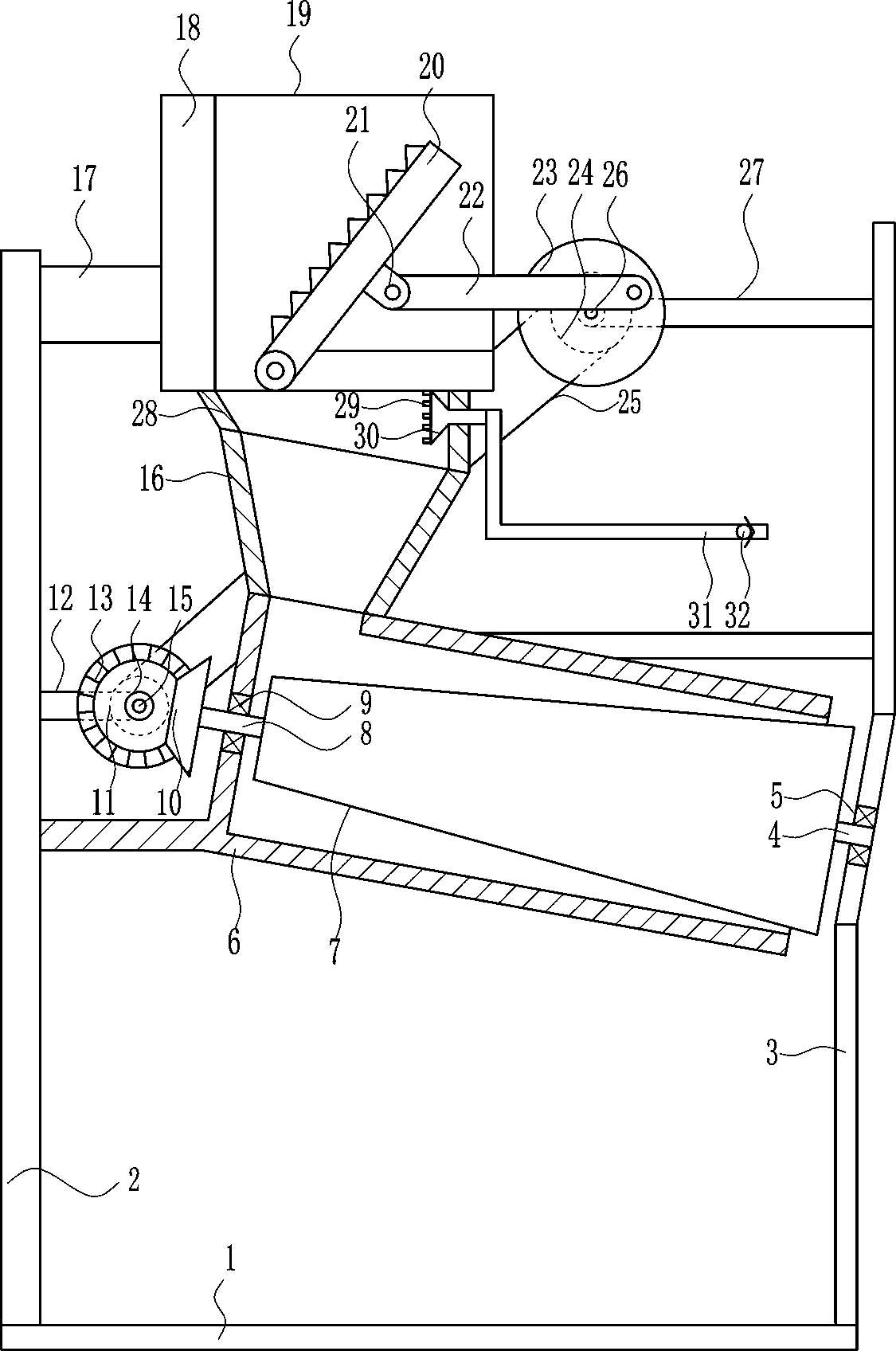 Macadam device for hydraulic engineering