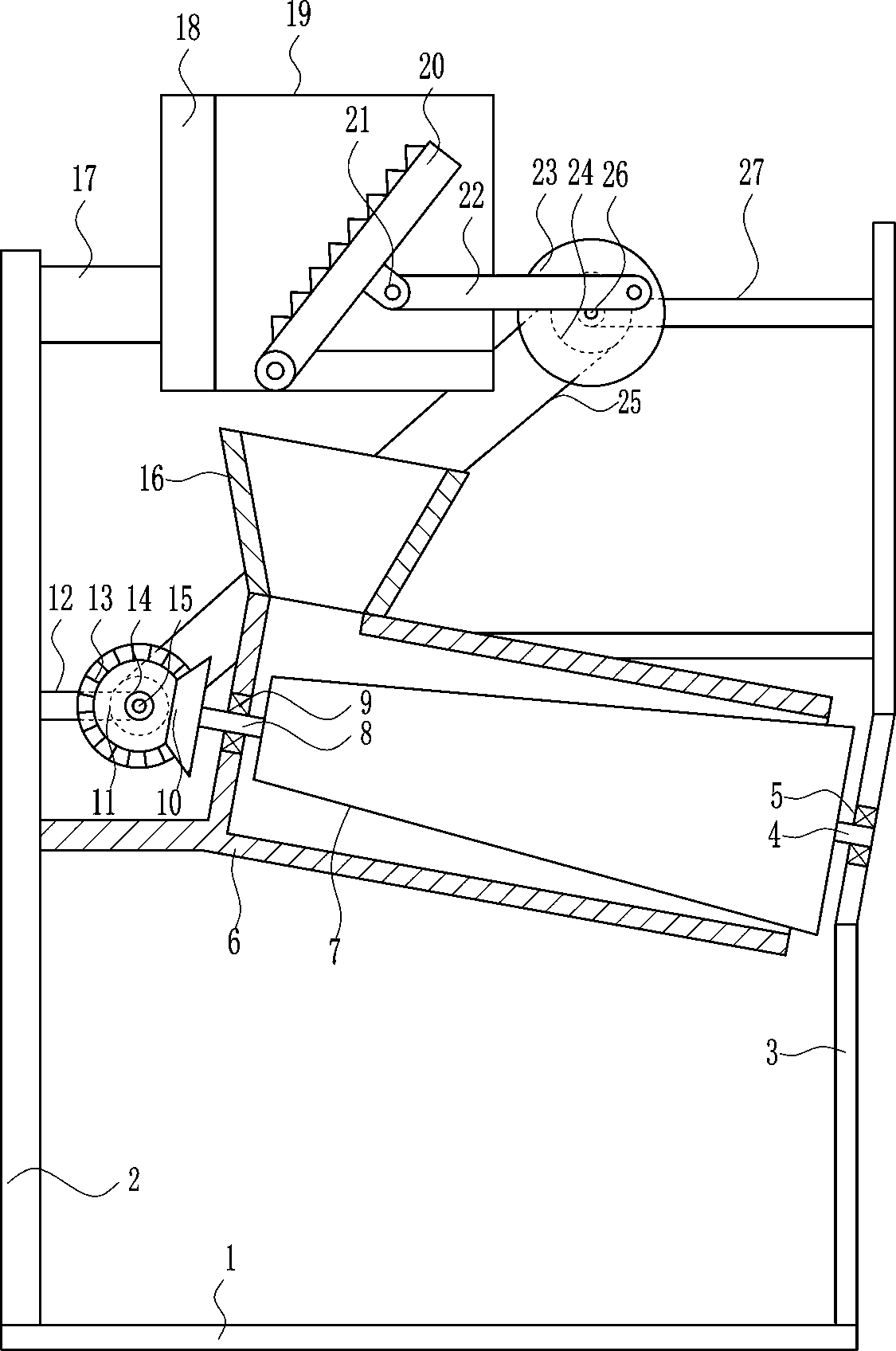 Macadam device for hydraulic engineering