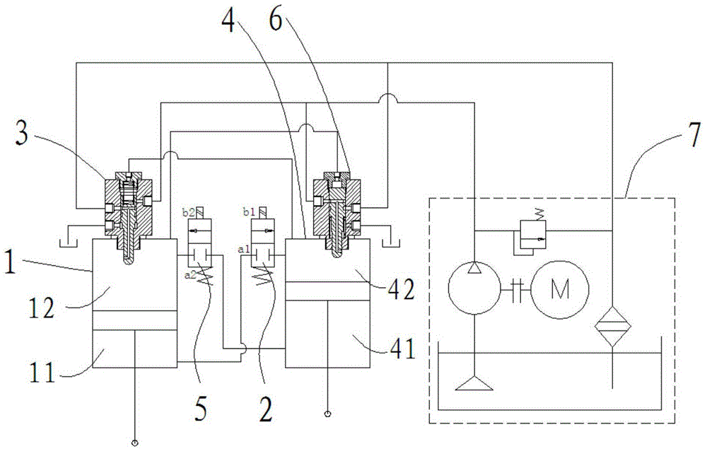 Hydraulic system of vibrating pile driver