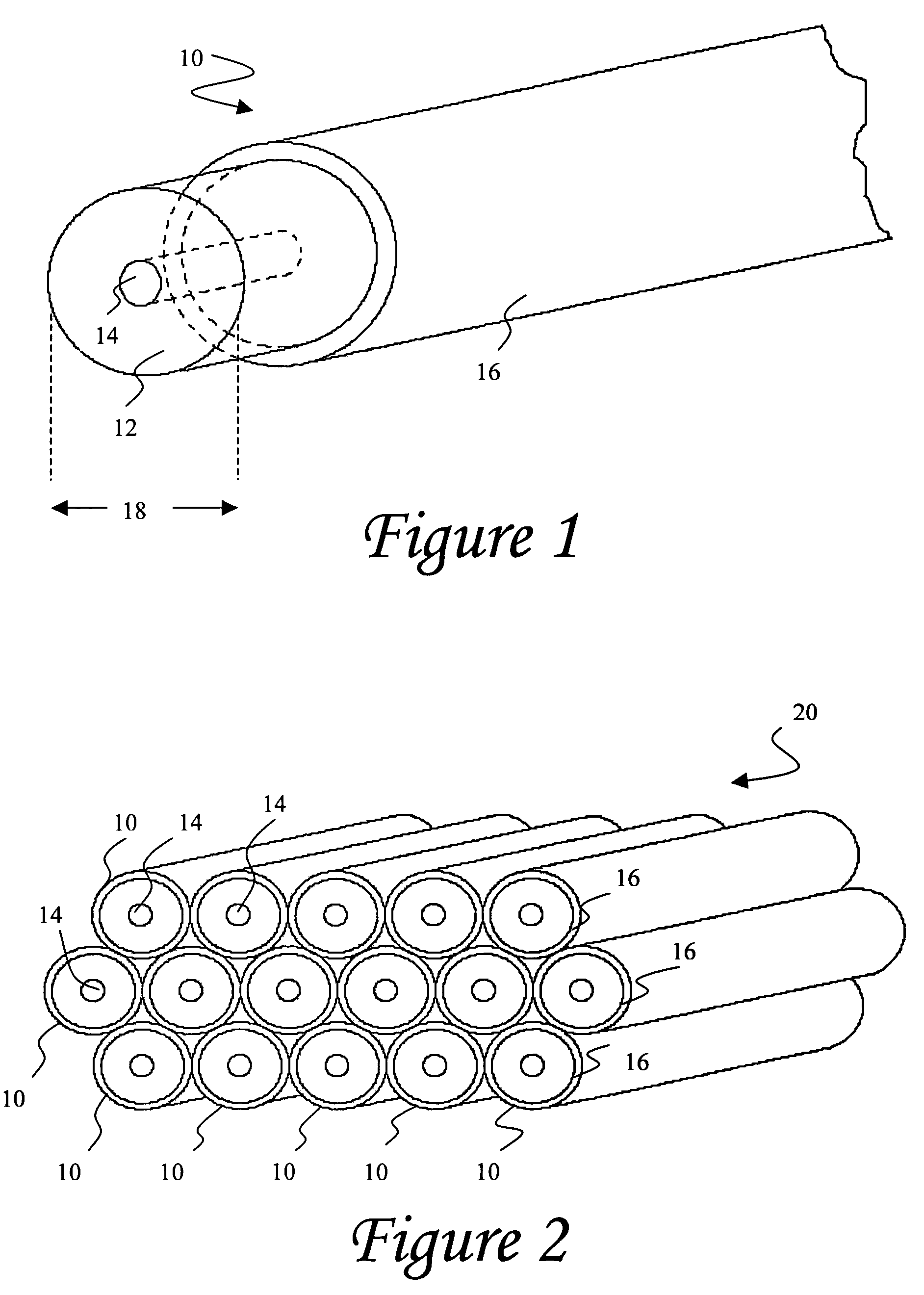 Piezoelectric ceramic fibers having metallic cores