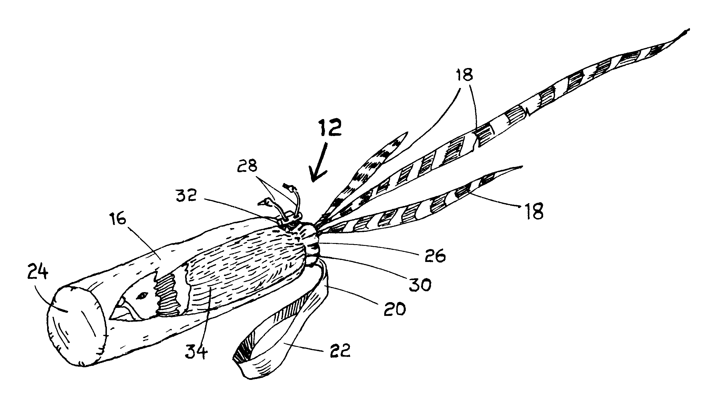 Simulated bird hunting dog-training device for teaching a dog to retrieve