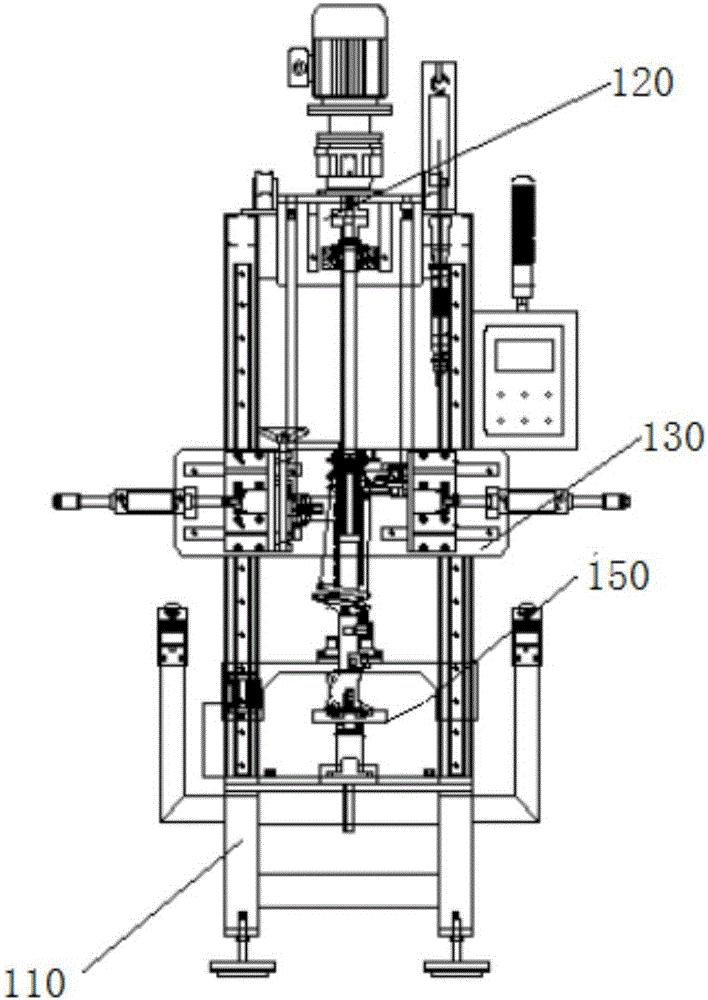 Press-fitting machine for shock absorber strut assemblies