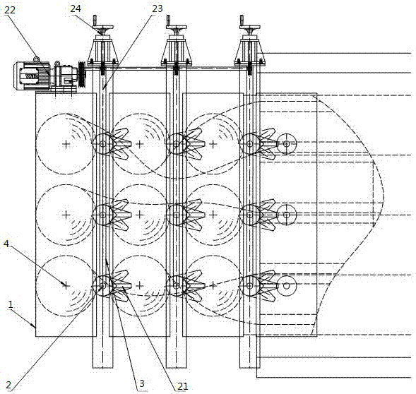 Cycloid silk feeding device for glass fiber gypsum board production line