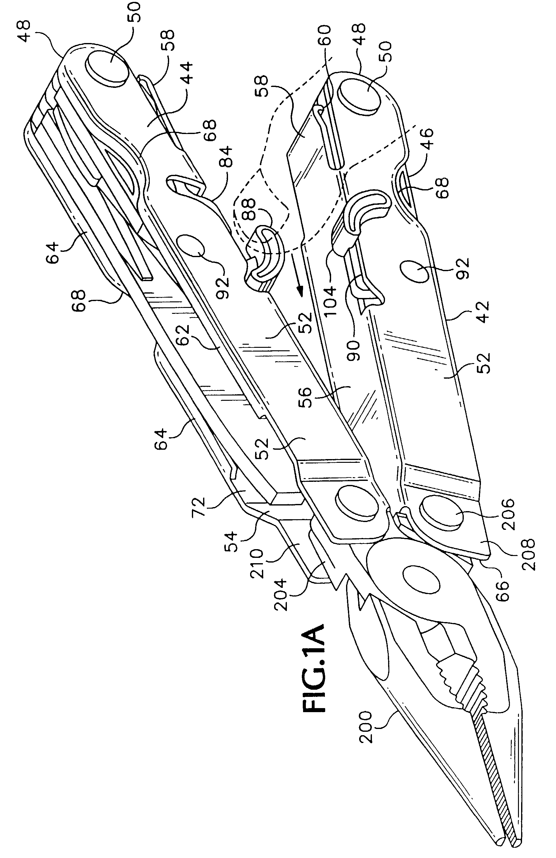 Folding multipurpose tool including blade lock release mechanism