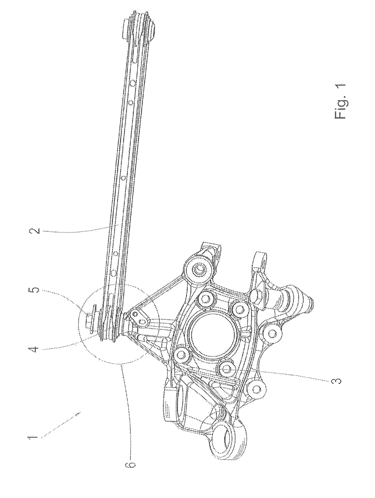 Component attachment with a transverse force-supporting surface