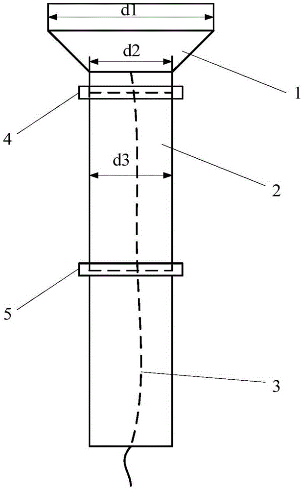 Tamping bar for deep hole blasting charge