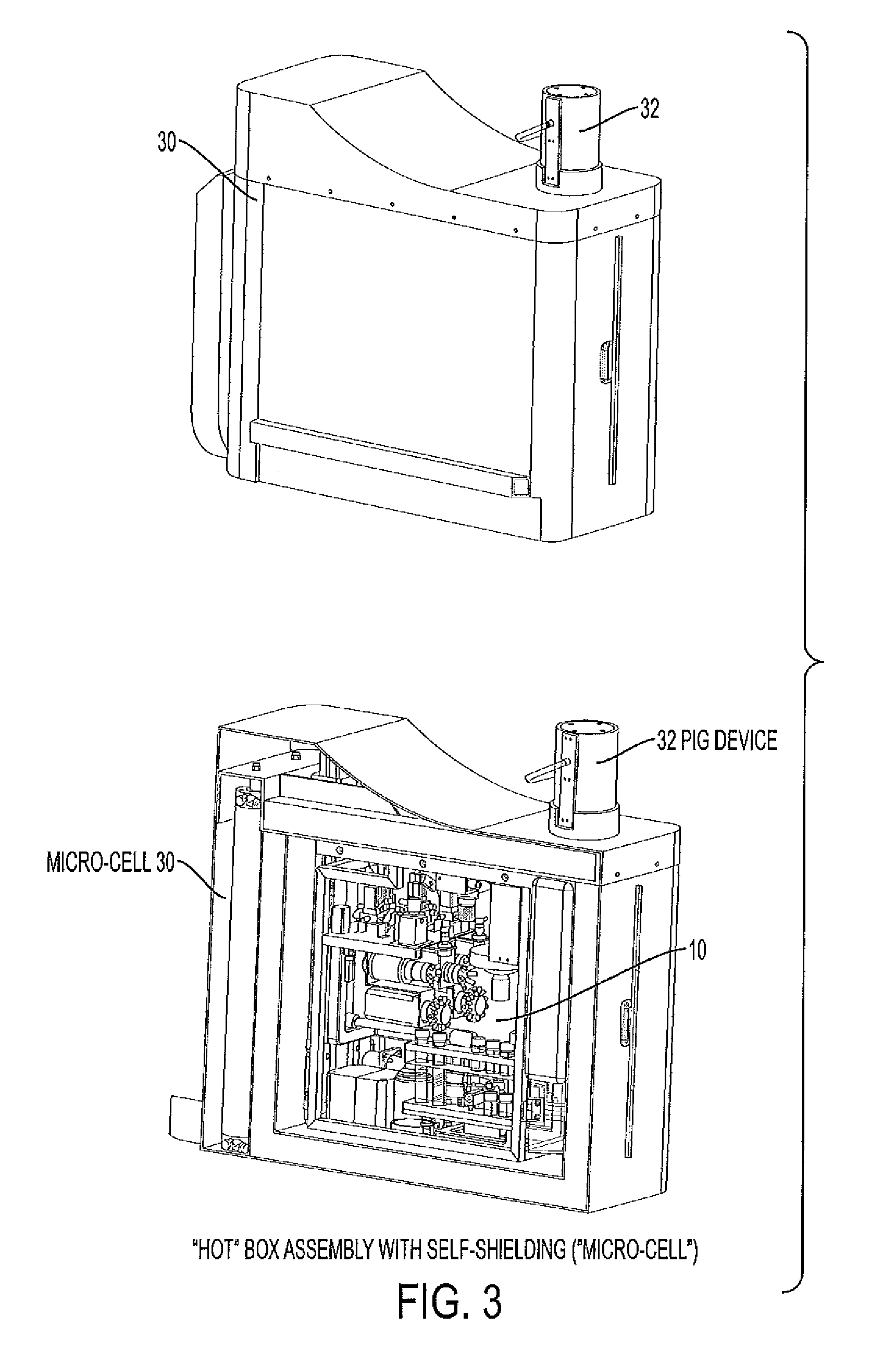 Modular system for radiosynthesis with multi-run capabilities and reduced risk of radiation exposure