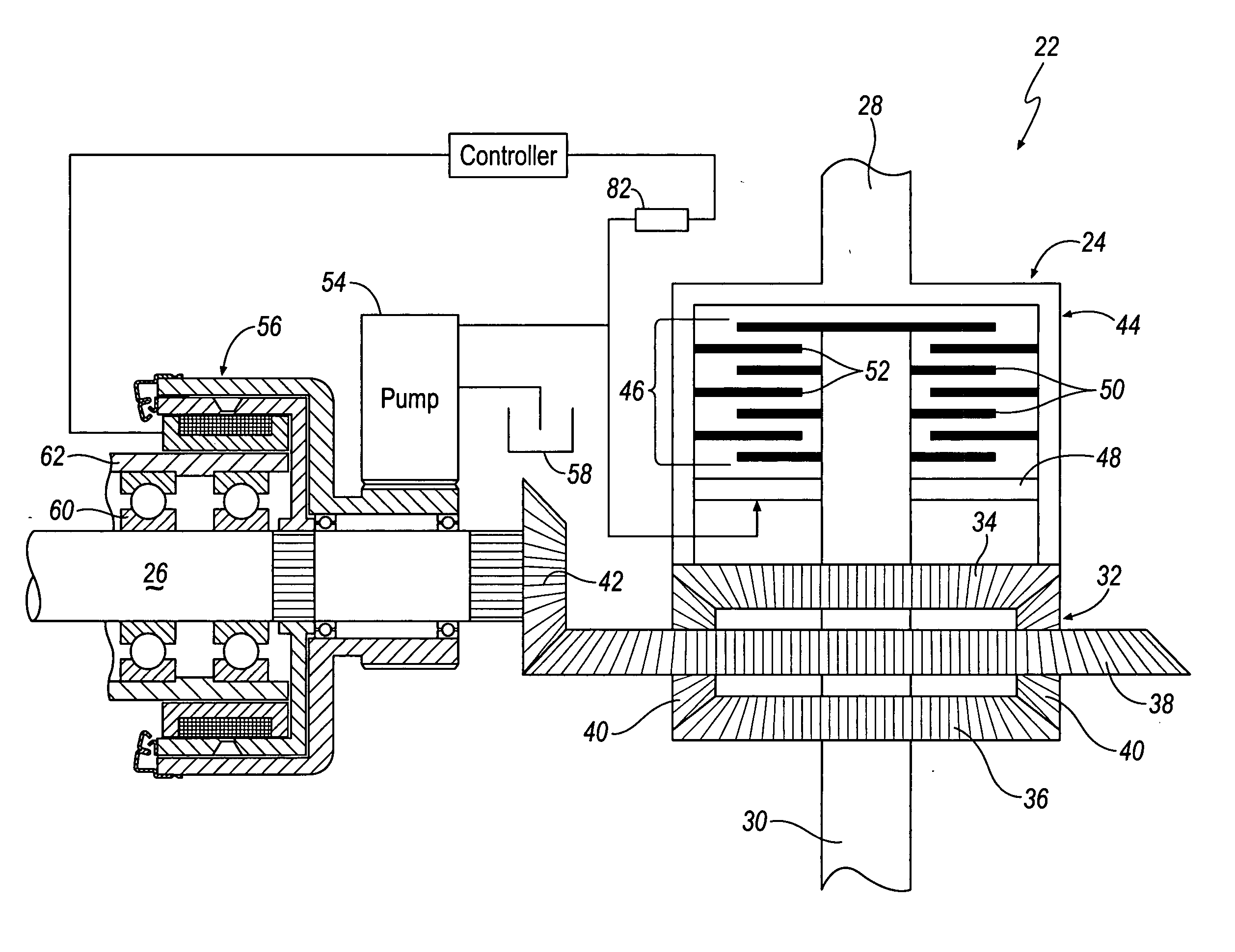 Vehicle differential including pump with variable-engagement clutch