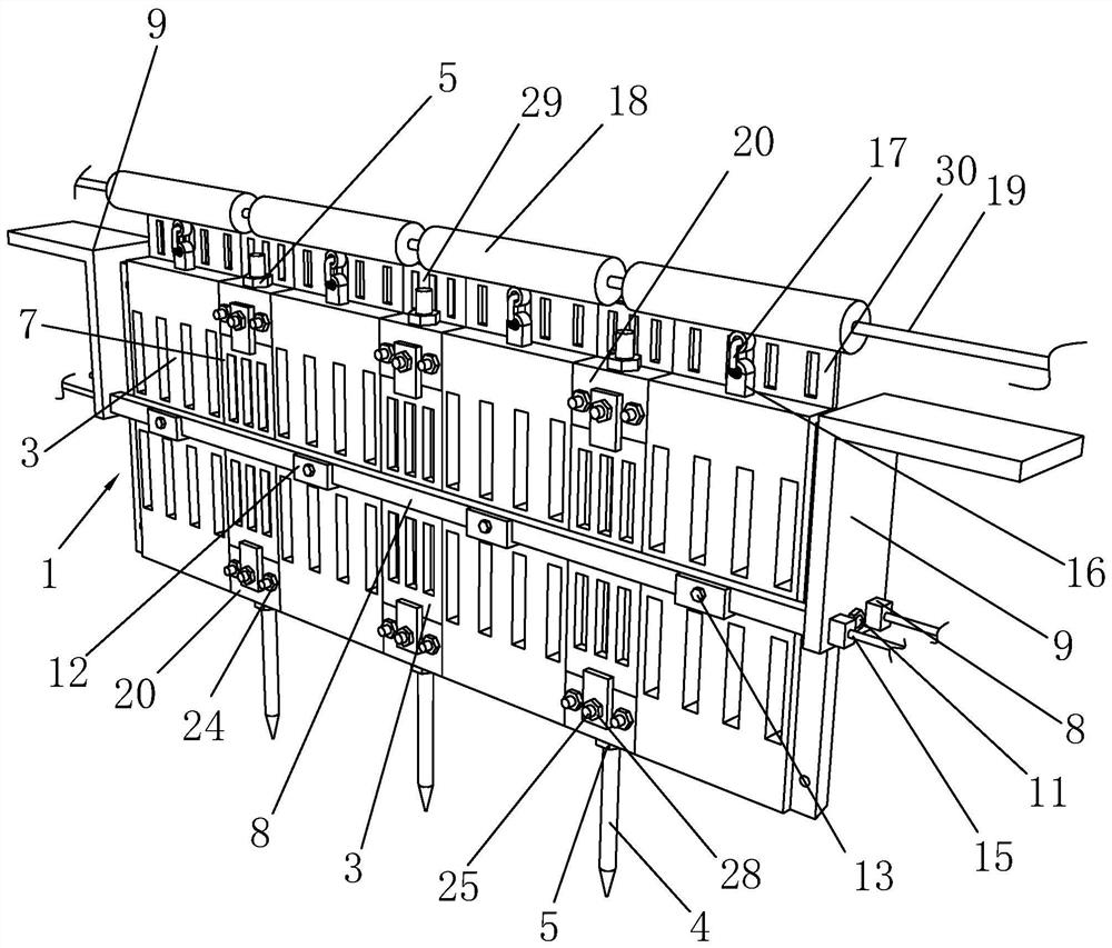 Water conservancy project river channel trash holding device and installation method thereof