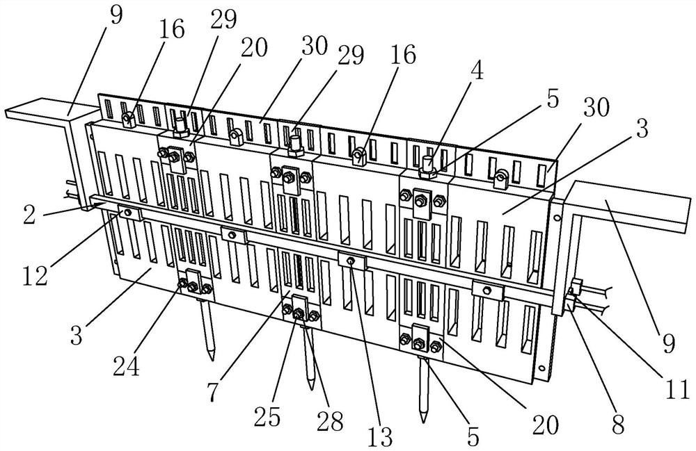 Water conservancy project river channel trash holding device and installation method thereof