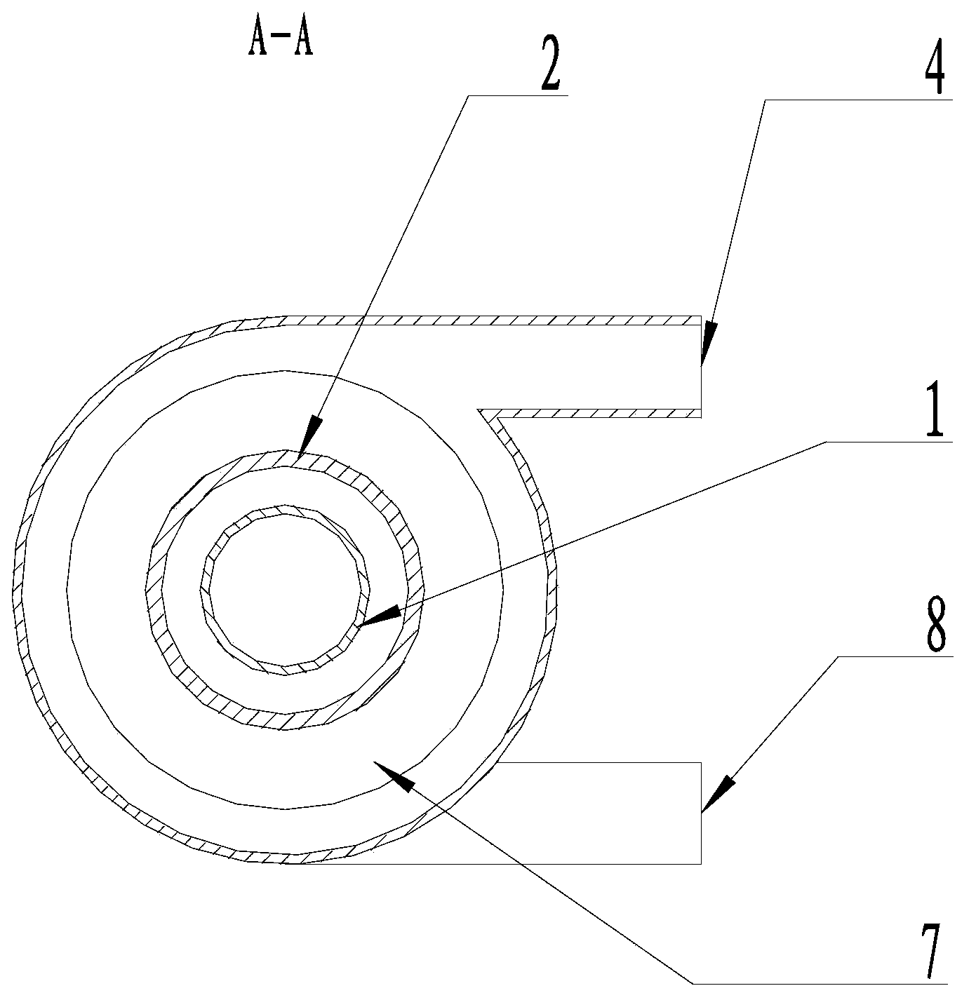 Hydrocyclone used for three-phase medium separation