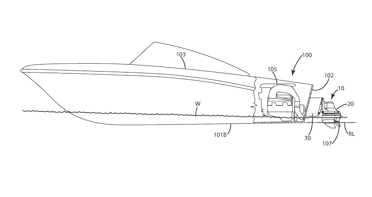 Watercraft adjustable shaft spacing apparatus and related method of operation