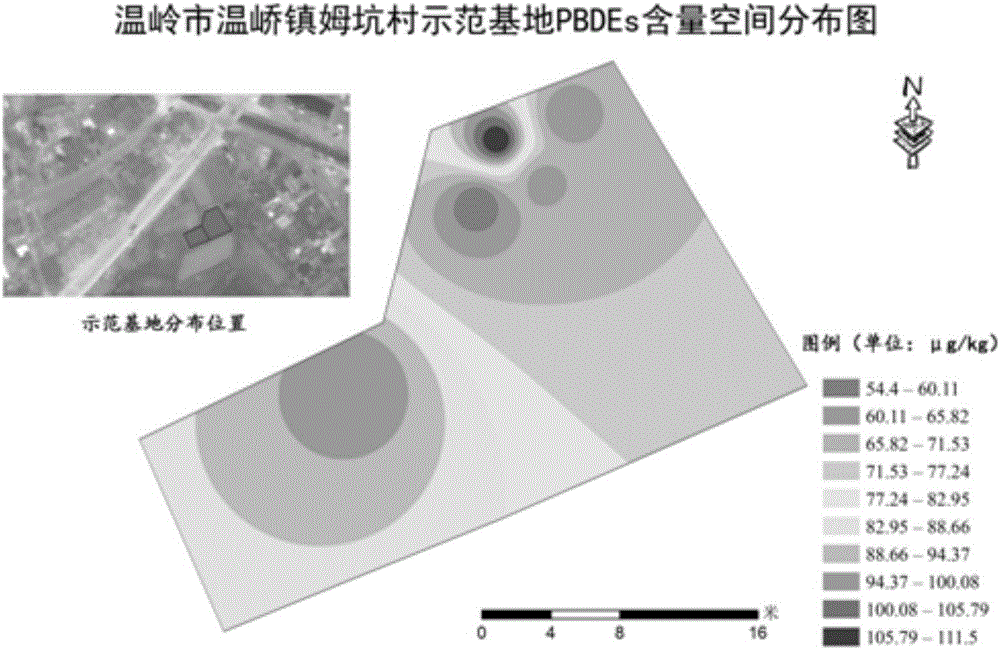 Field reinforced rhizo-remediation method for soil polluted by decabromodiphenyl oxide at circumference of electronic waste disassembling place