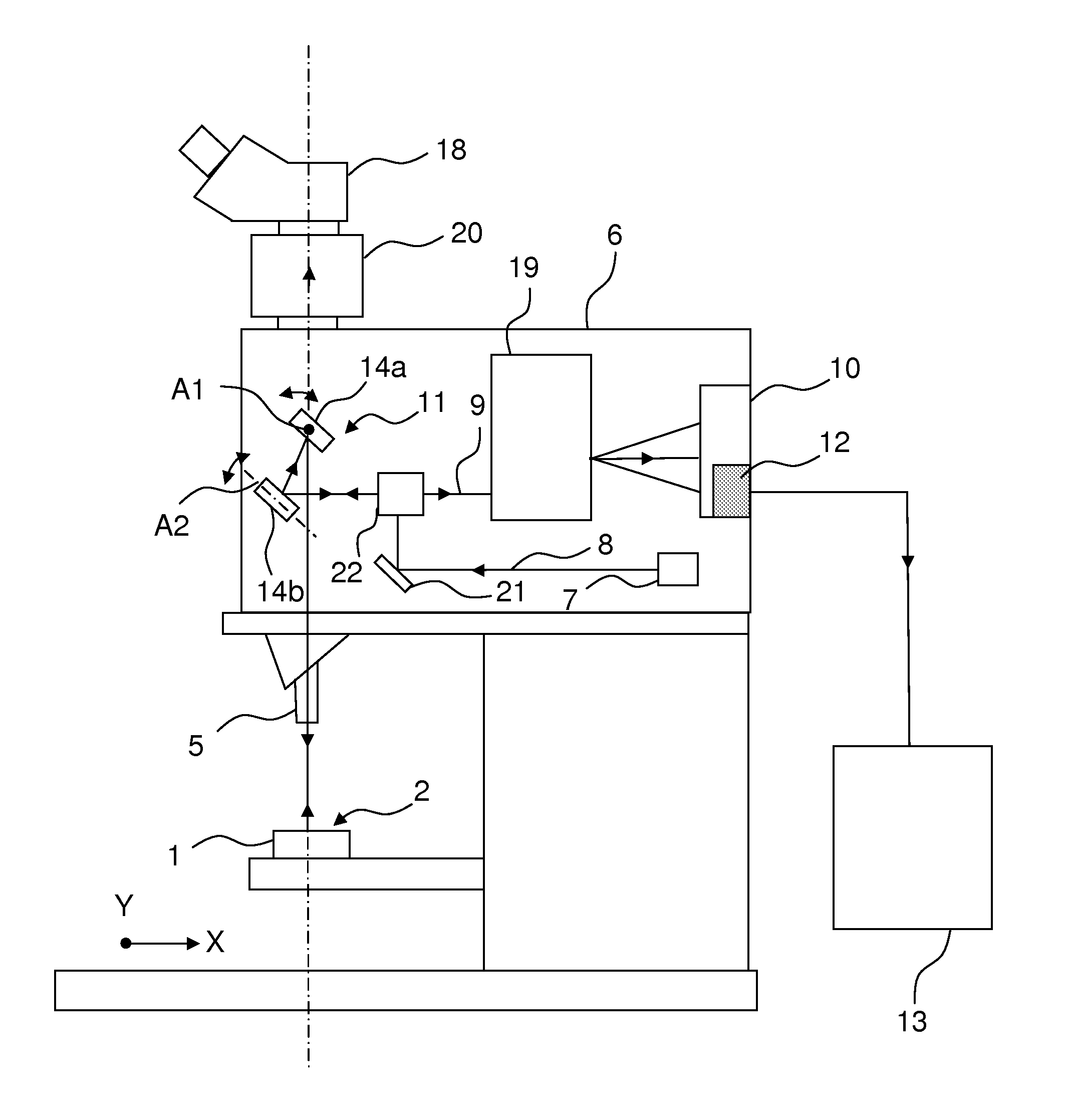 Spectroscopic imaging method and system for exploring the surface of a sample