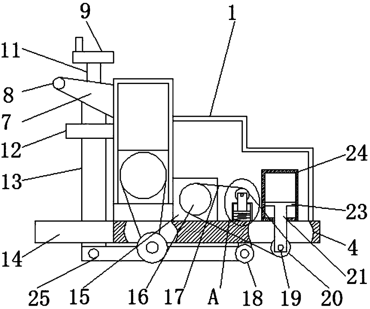 Grooving device for cement concrete road pavement for highway engineering