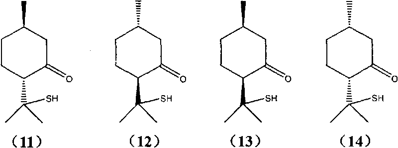 Synthesis method of thio-menthone perfume